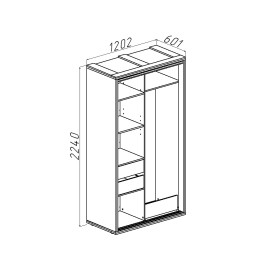 Dulap glisant Bayro Parma 1200x2250x600 alb bayro.md Dulap glisant Bayro Parma 1200x2250x600 alb photo