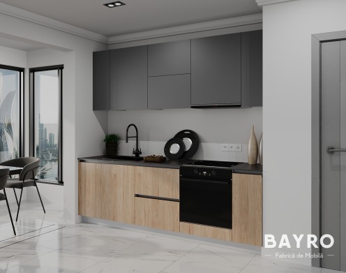 Кухня Monti Cucine Stone grey / Rockford hickory bayro.md Кухня Monti Cucine Stone grey / Rockford hickory photo
