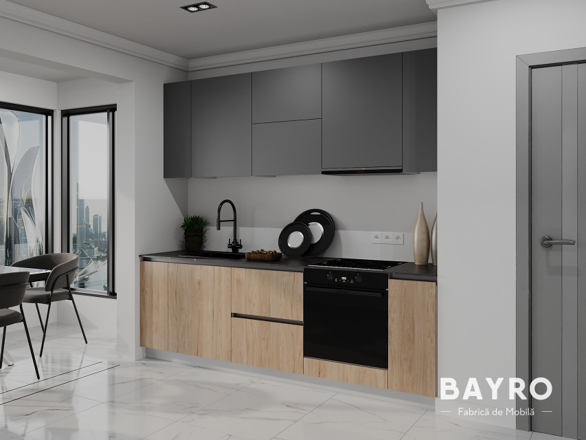 Bucătărie Monti Cucine Stone grey / Rockford hickory photo