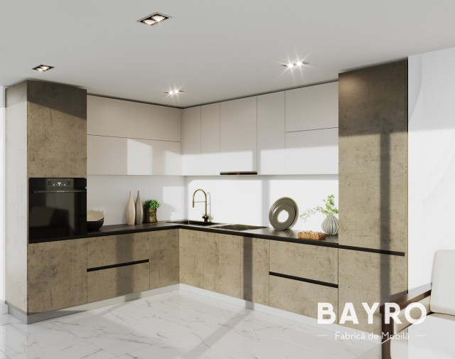 Кухня Domina Cashmere / Beton chicago темный photo