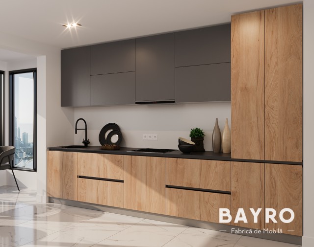 Кухня Domina Stone grey / Rockford hickory bayro.md Кухня Domina Stone grey / Rockford hickory photo